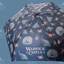 Load image into Gallery viewer, Warwick Castle Peacock Compact Umbrella
